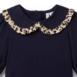 Leopard Ruffle Collar Top