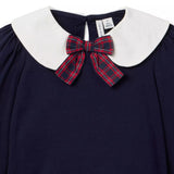 Tartan Bow Collared Top