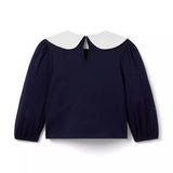 Tartan Bow Collared Top